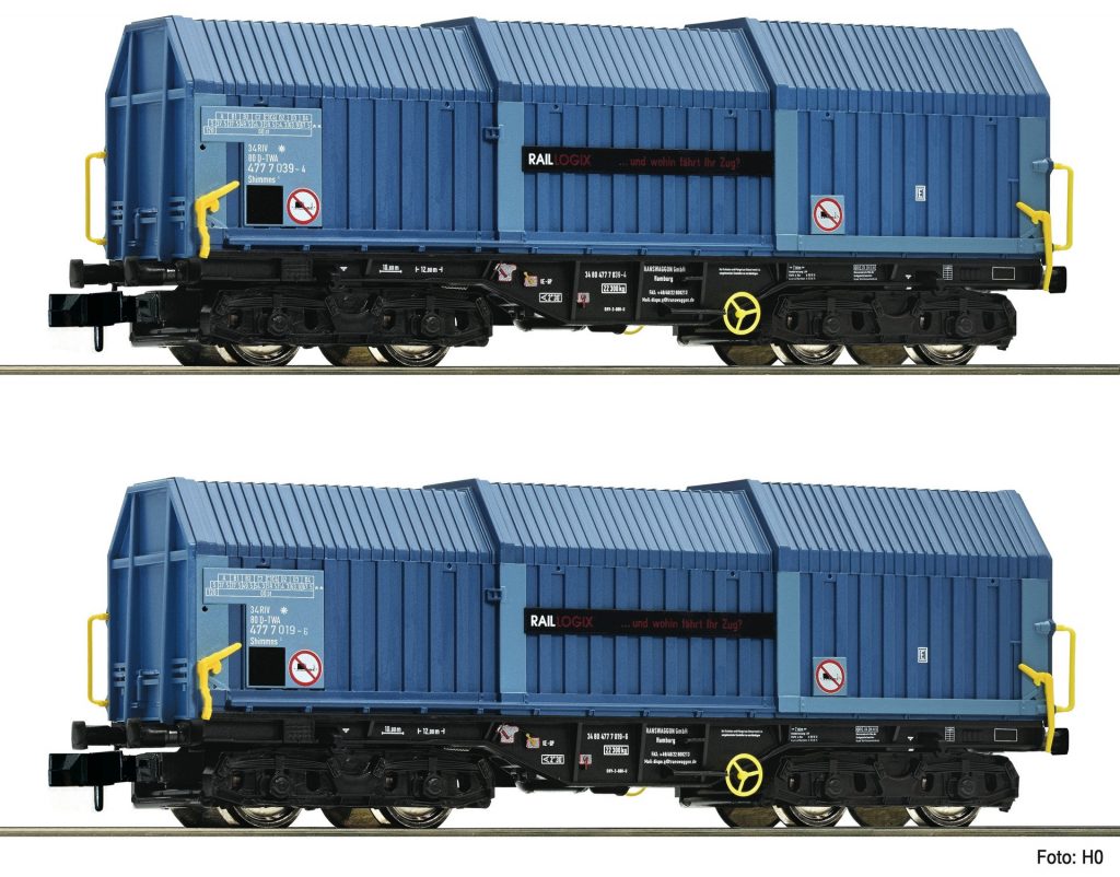 Fleischmann 837926 2 Piece Stock Telescopic Hood Wagons, Raillogix 