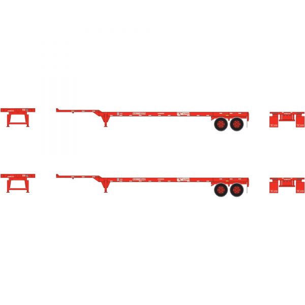 Athearn 26632   45' Container Chassis, K-Line (2 Pack)
