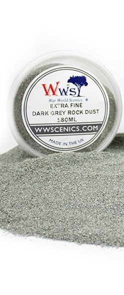 WWScenics   Extra Fine Dark Grey Rock Dust 180ml