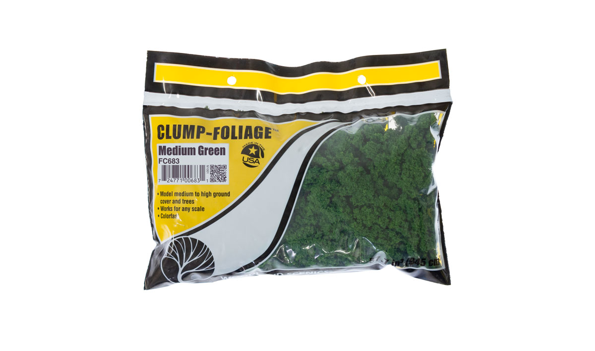 Woodland Scenics FC683  Clump-Foliage™ Medium Green Bag 57.7 in³ (945 cm³)